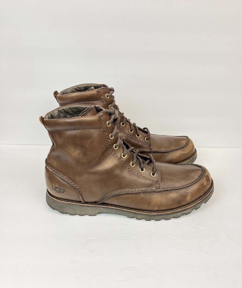 UGG Fallbrook Leather Lace-Up Boots 3031 Men's Size 10.5 Brown